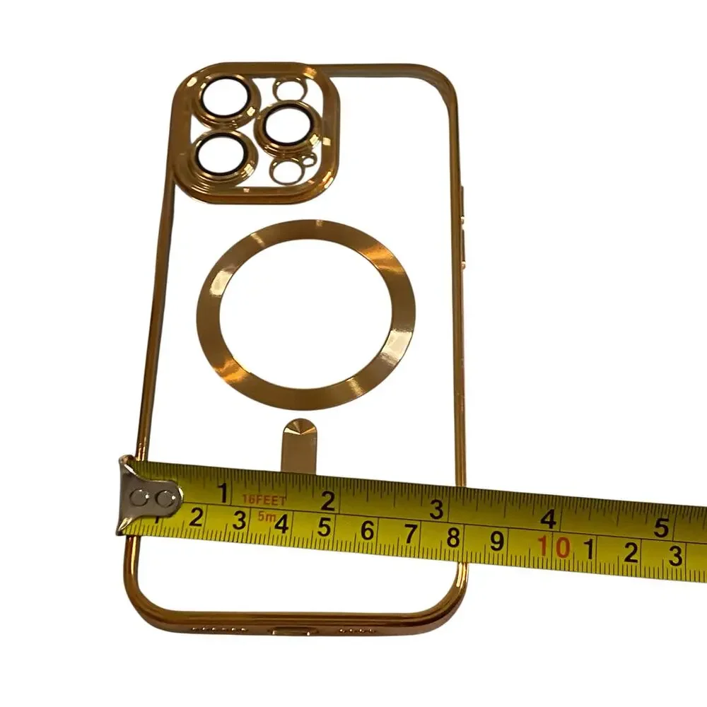 iPhone 13 Magnetic Case [MagSafe Compatible] Full Camera Lens Protector Gold Edg